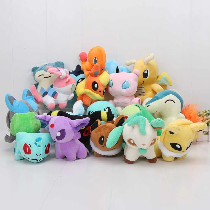 

20pcs/set anime stuffed animal doll 20 Different style Eevee Cyndaquil Squirtle Charmander Plush Character Soft Toy kids gift