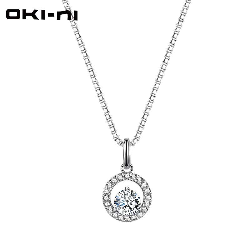 OKI NI Engagement Gifts Cubic Zirconia Sterling 925 Silver Round ...