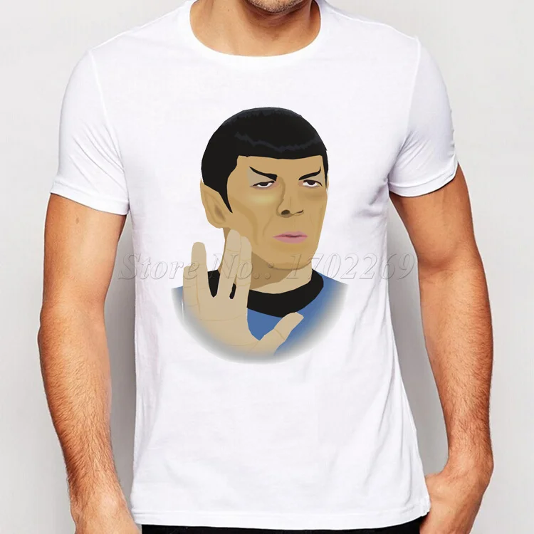 2018 Мужская мода Теория большого взрыва Spock печатная Футболка o-образный вырез