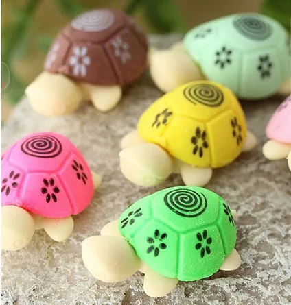 

60pcs/lot Cute cartoon turtle design rubber eraser Kawaii eraser for pencil nice gift prize Korea style Stationery Wholesale