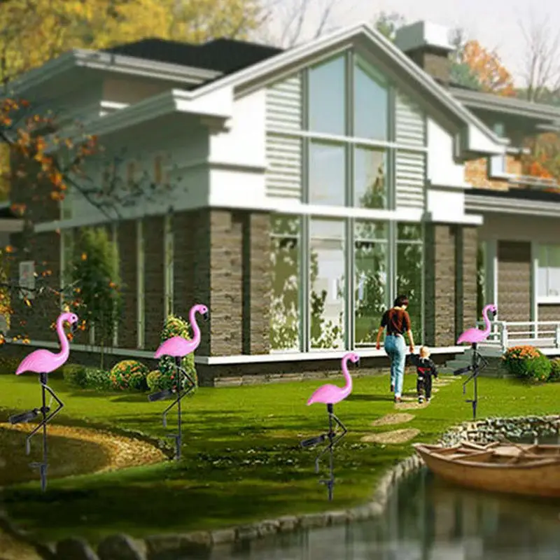 Фламинго С шипом для установки в грунт свет солнечные садовый фонарик с защитой от воды парк декоративные газон лампы Путь Открытый Двор
