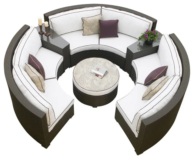 Горячая Распродажа 2 шт. под заказ наружный Java Плетеный патио секционный набор |