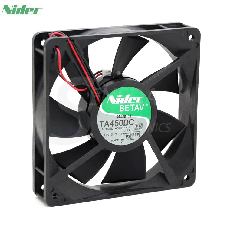 For Nidec TA450DC A34344-16 AST 12cm 120mm DC12V 0.30A Server 120x120x25mm 2-wire axial cooling fan