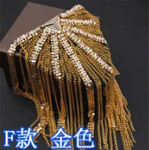 Epolette/epolet shoulder/charreteras/bling ручной работы kpop одежда аксессуары костюм украшения Броши/broches/brosche - Цвет: Золотой