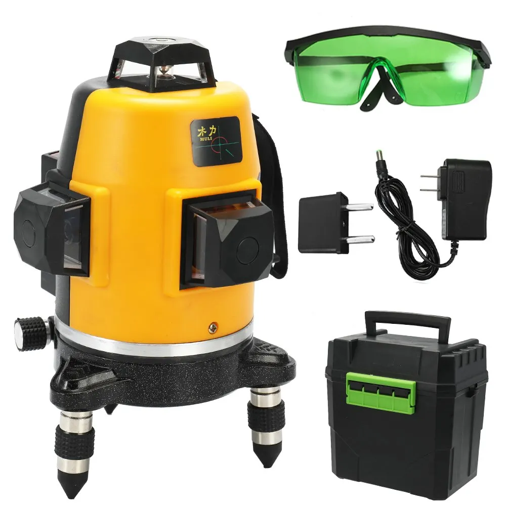 

Laser Level Touch Key 12 Red Line Leveler Leveling Practical 3D 360 degree Measurment Instrument with Non-slip Fixed Base