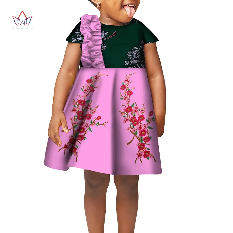 Новая модная детская одежда в африканском стиле для детей, Дашики, милые платья для девочек, Базен, оборки, африканская традиционная одежда