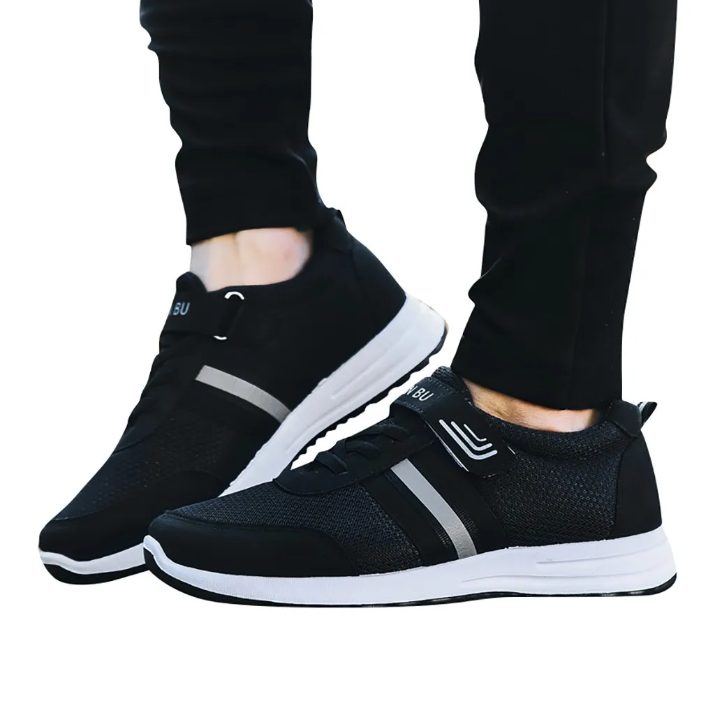 

New Men Shoes Men's comfortable sneakers Middle-Aged Men's Hook&Loop Shoes Casual Air Cushion Breathable Sneakers Shoes