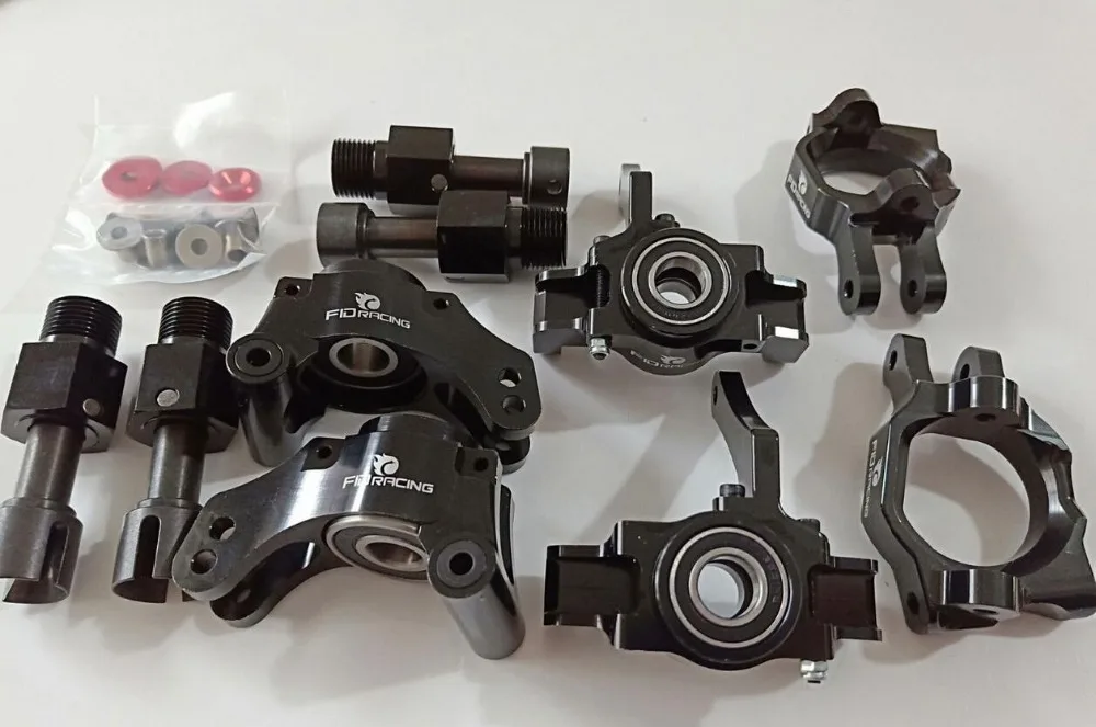 

FID racing wheel hub steering carrier mount 6pcs for Losi MTXL 1/5 rc car silver/red/black color