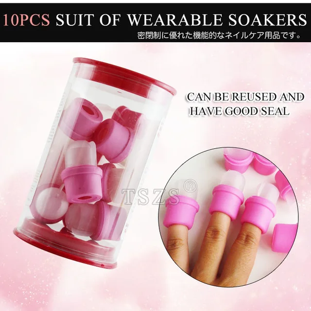 

1set/lot Wearable DIY Nail Acrylic UV Gel Polish Remover Soak Soakers Cap Tool