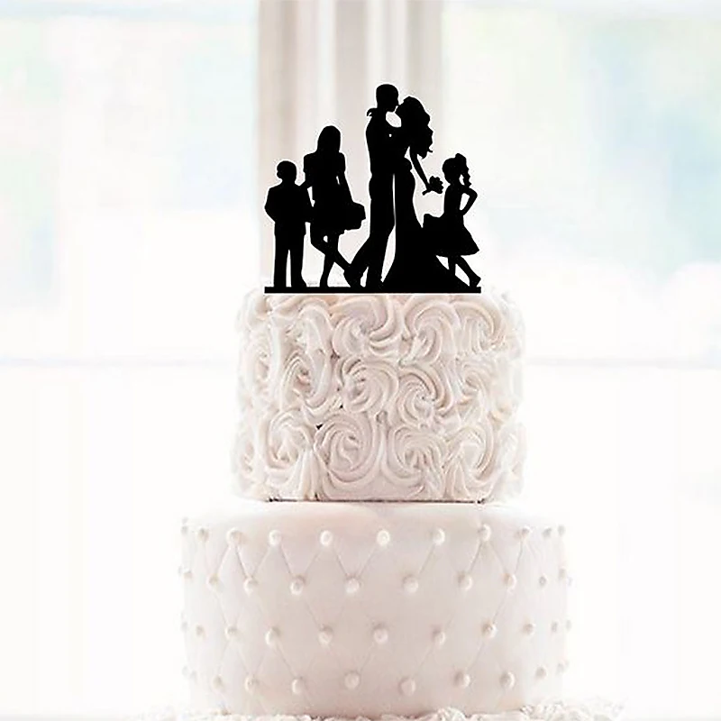 Silhouette Dancing Bride And Groom Wedding Cake Topper With A