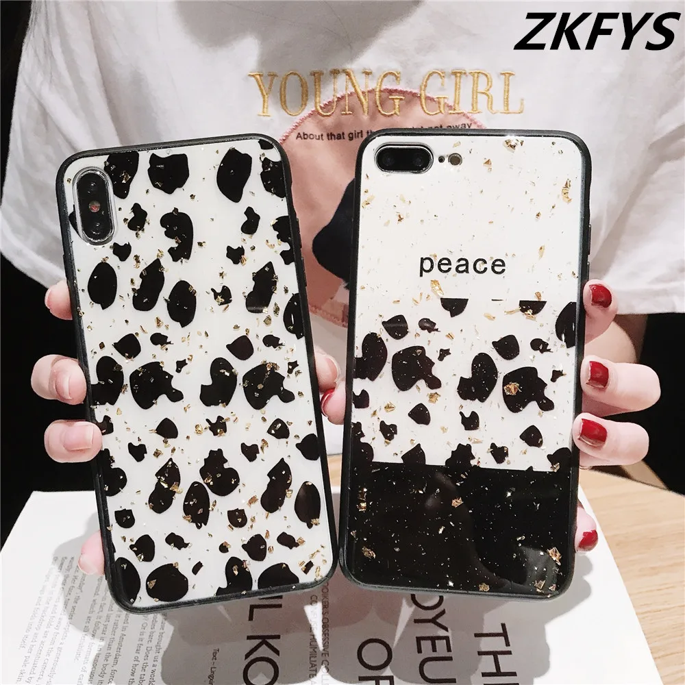 

Luxury Gold Foil Glitter Phone Case For iPhone 8 7 6 6S Plus Soft TPU Silicone Back Cover For iPhone X XR XS Max Glitter Cover