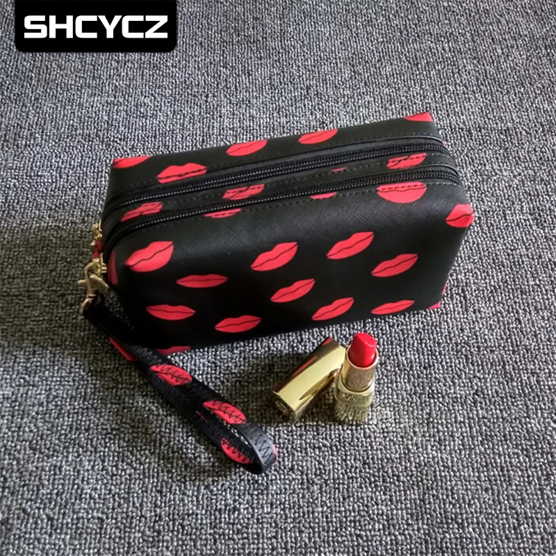 

Creative Lipstick Handbag kawaii Cosmetic Bag PU Makeup Pouch Beauty Case Vanity Make Up Bag For Women Travel Organizer Kit etui