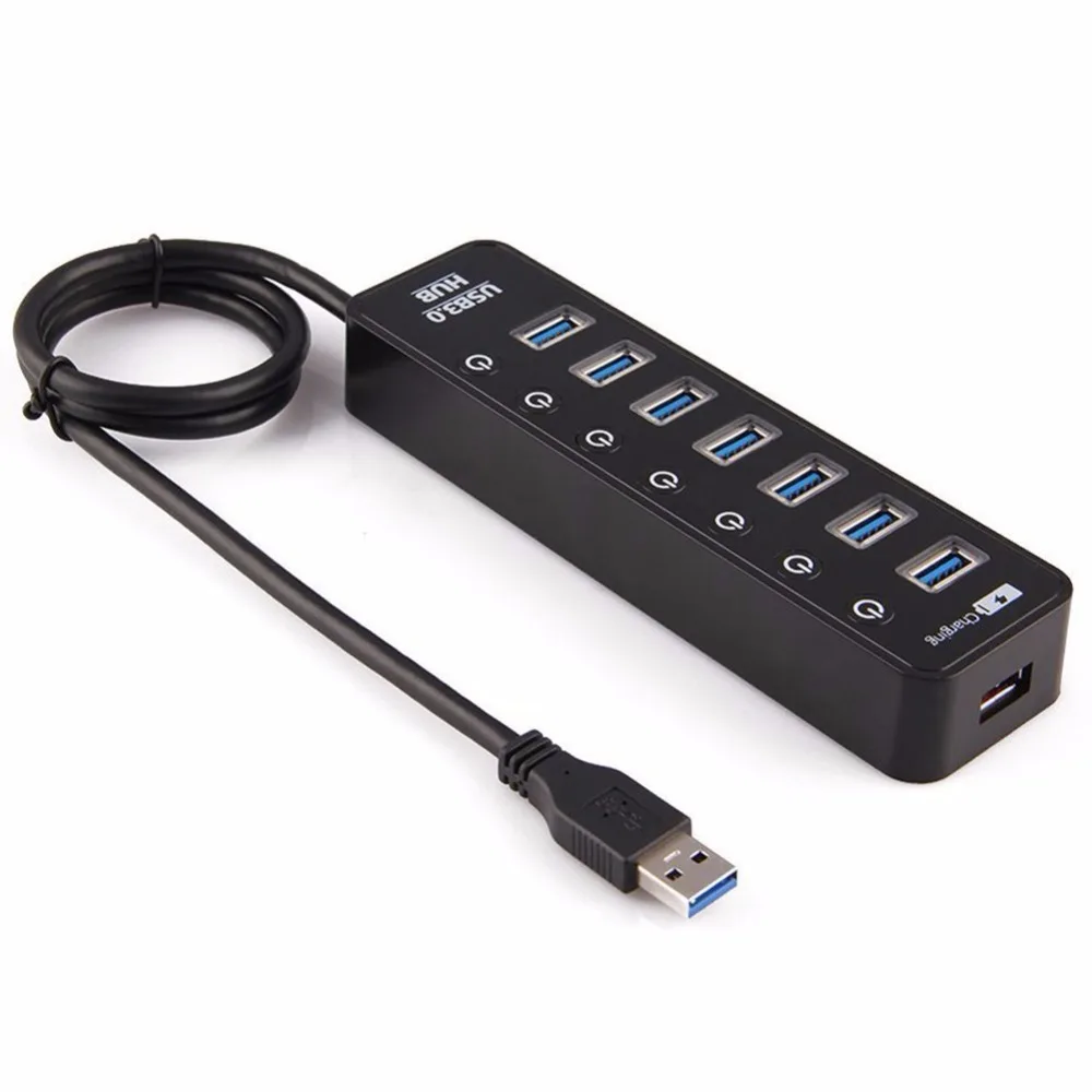 8 портовый зарядный концентратор USB 3 0 с 7 портами передачи данных 1 Умный порт 5 В/а