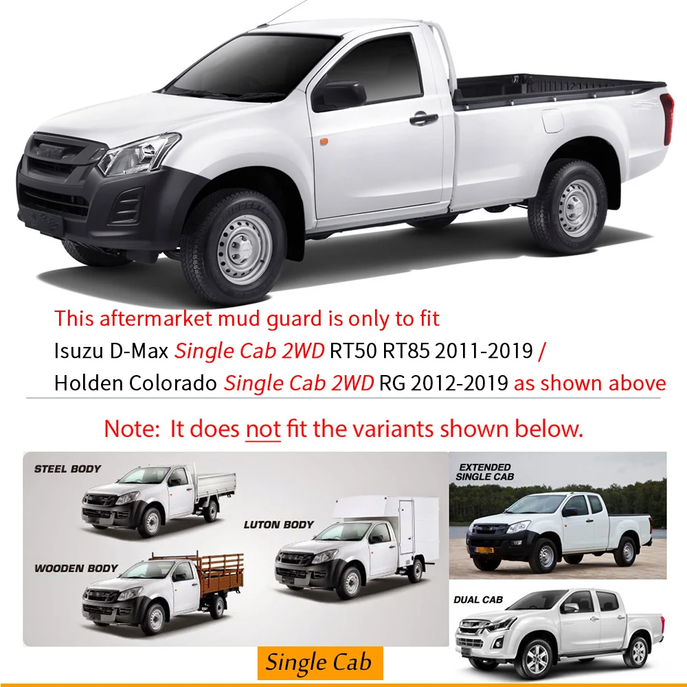 Литая Автомобильная щитка от грязи для Isuzu D Max Dmax 2WD 4WD 2011 2019 Holden Колорадо 7 в Cross 4x4