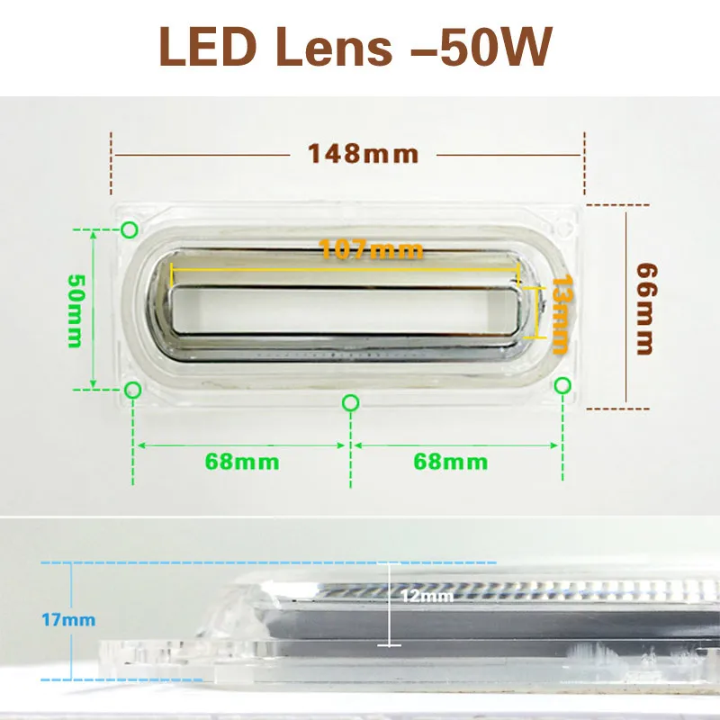 1 комплект светодиодный объектив абажур настольной лампы для светодиодный чип COB лампы включают в себя ПК объектив+ отражатель+ Силиконовое кольцо для DIY Floodl Lght 30 Вт-150 Вт Крышка оттенков - Цвет корпуса: For 50W