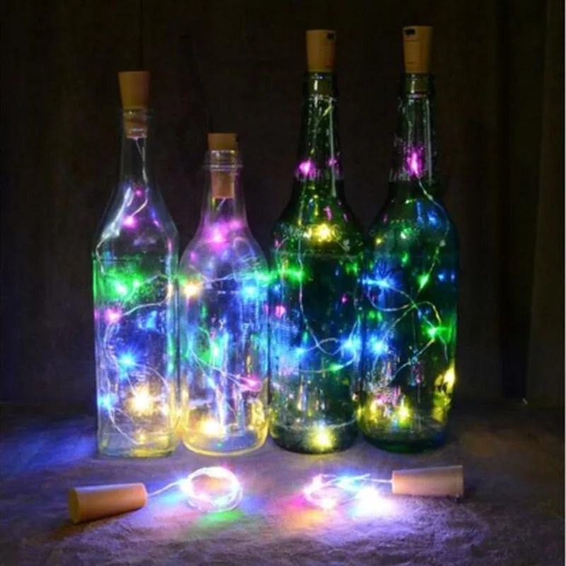 Z90 светодиодный гирлянды RGB медный провод 2 м пробковая пробка для бутылки вина мигалка сказочные огни вечерние, свадебные, рождественские украшения