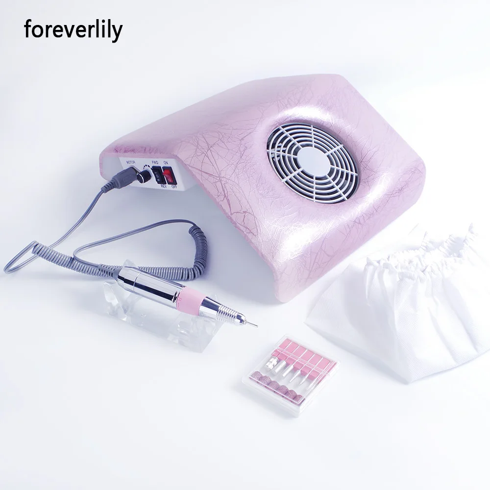

foreverlily Pro Electric Nail Drilling Machine with Nail Dust Collector 2 in 1 Vacuum Grinding Combo Combination Machine