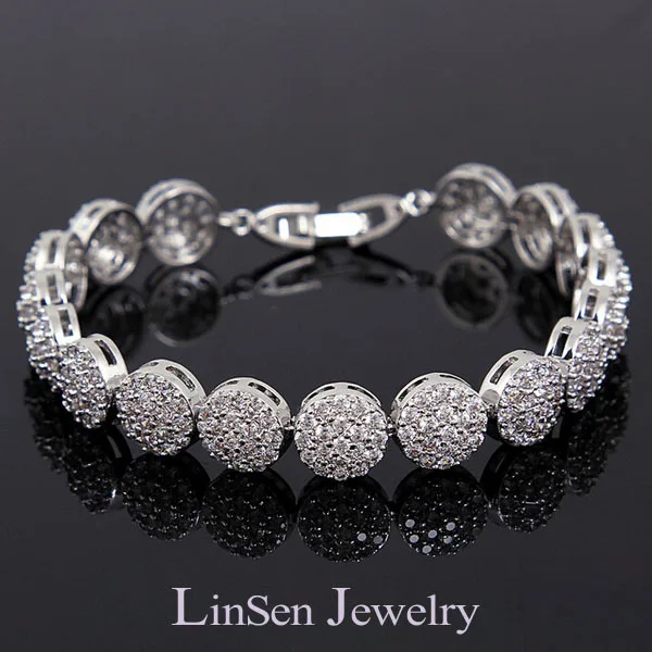 Белый дизайн полностью Ювелирный модный роскошный набор украшений с цирконием браслеты, AAA ювелирные изделия с фианитами