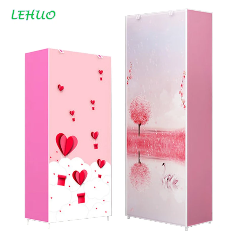

Multi-layer Pattern cloth Shoe cabinet dust-proof moisture-proof shoe rack thick non-woven stainless steel shoe home furniture