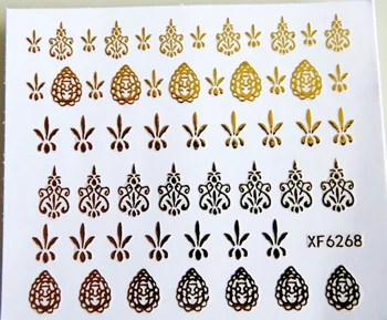 Модные 3D золото для ногтевого дизайна наклейки на заднюю часть клея наклейки для ногтей Советы красоты DIY - Цвет: 6268