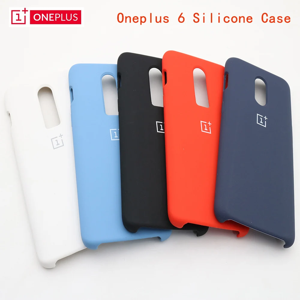 

Original Oneplus 6 Liquid Silicone Case Silky Soft-Touch Finish Back Protective Cover 6.28Inch, 6 Colors in Stocks
