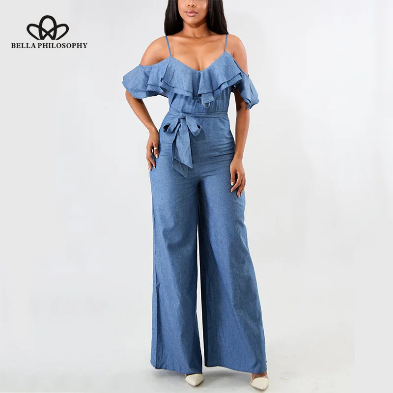 Wonder 2019 new Spring Women Ruffles Solid Straight Jumpsuits Hight Waist Office Lady Full Length Trousers Casual Pants S-XL