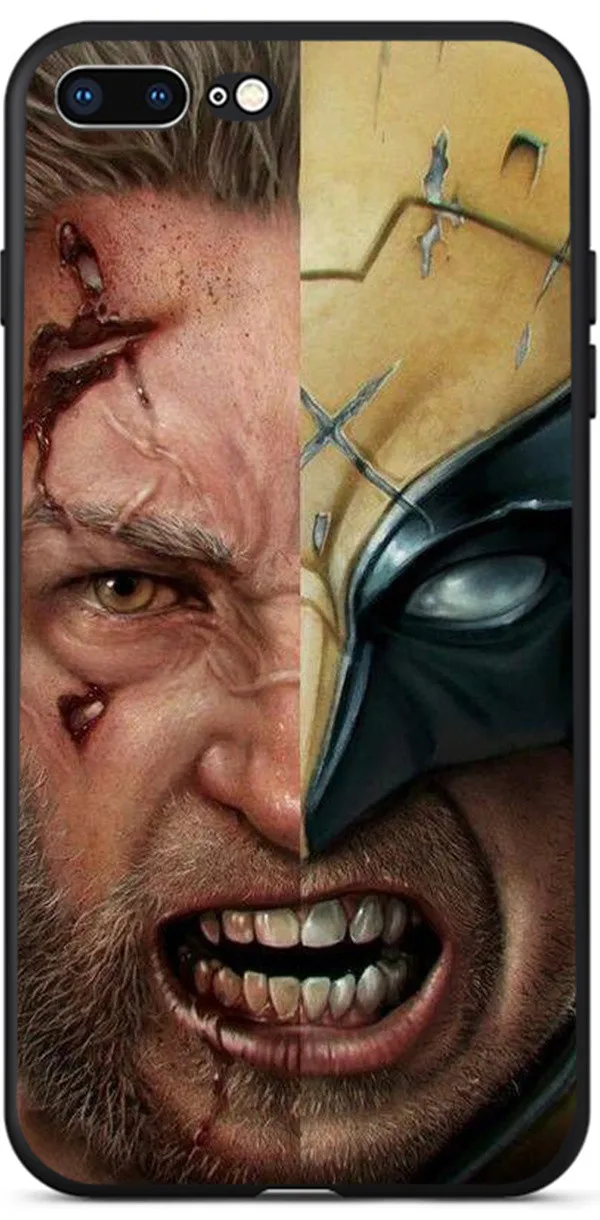 case 1 Росомаха Marvel черный мягкий чехол для iPhone X xr xs max 6 6s 7 8 plus чехол 5s se 10 крутой дизайн силиконовый чехол для мобильного телефона - Цвет: case 1