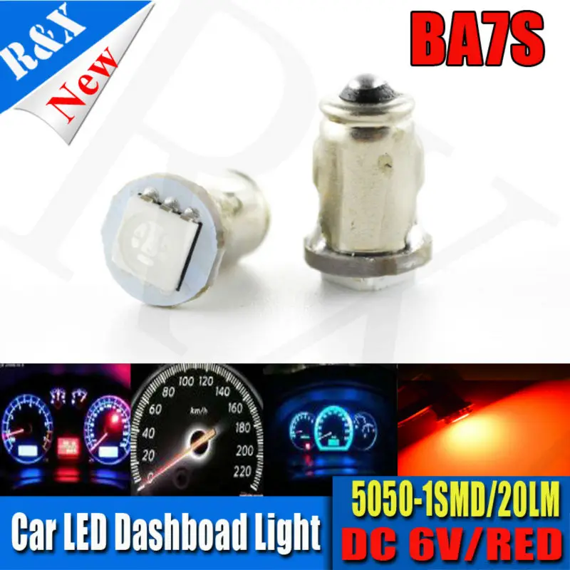 Buy 4Pcs/lot BA7S 5050 1SMD 6V LED Red Car Wedge