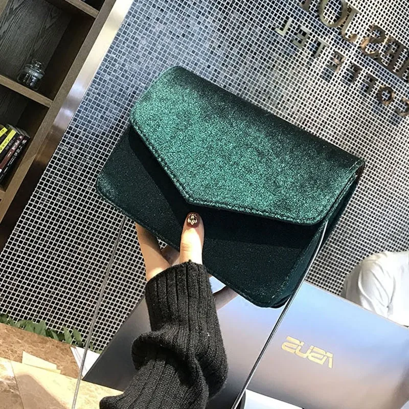 

Quality Fashion Women Bag Faux Velvet Mini Chain Crossbody Bag Shoulder Messenger Bags Summer Autumn Cotton Soft Clutch Handbags