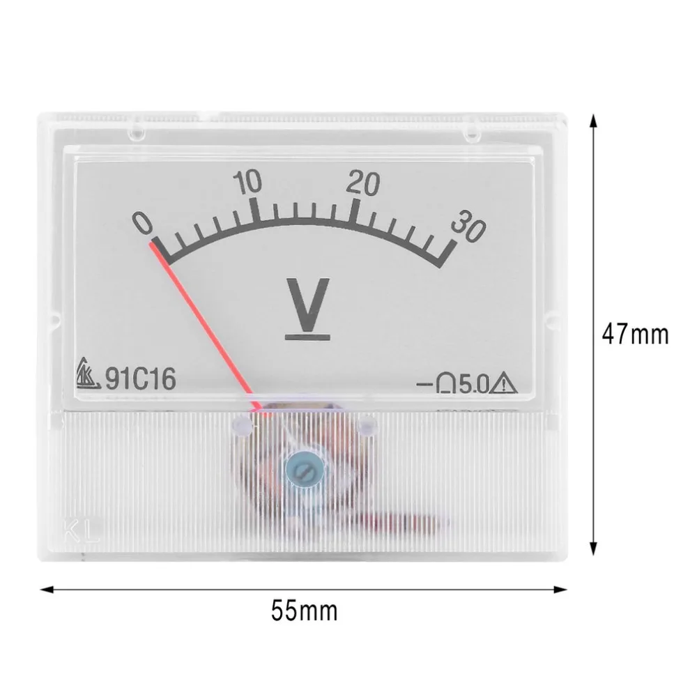 Топ Professional DC 0-В 30 В Аналоговый Вольт Напряжение Панель метр вольтметр датчик с Класс 2,5 Точность