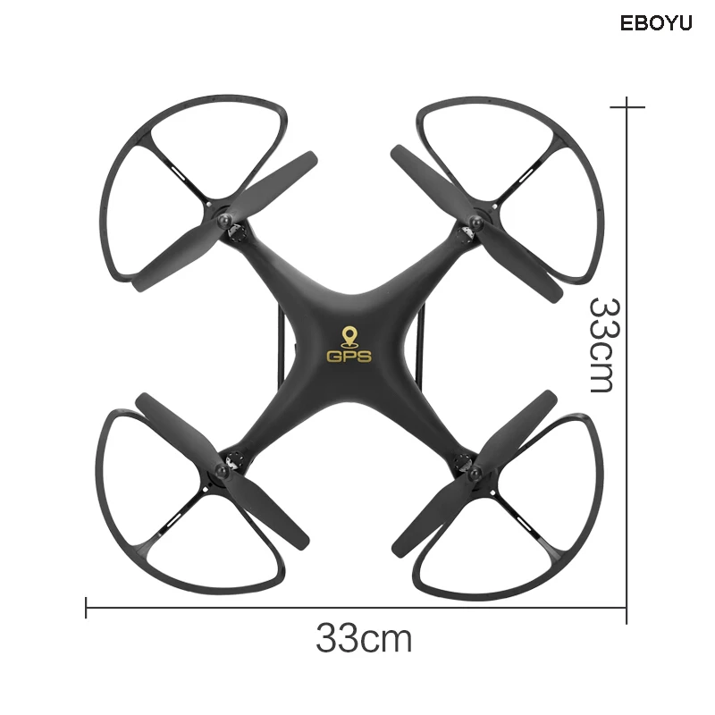 EBOYU LH-X25GWF Dual GPS FPV 2.4G 4CH RC Quadcopter Drone with Follow me 720P HD Camera Wifi Headless Mode RC Drone RTF