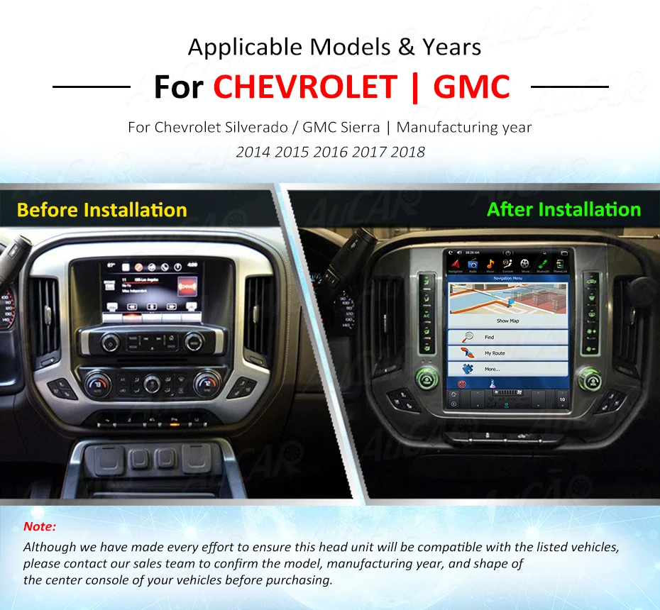 Best AuCAR Vertical Screen Tesla Style 12.1 inch Android 7.1 Touch Screen Car Radio For Chevrolet Silverado and GMC Sierra 2+32GB IPS 9 Best AuCAR Vertical Screen Tesla Style 12.1 inch Android 7.1 Touch Screen Car Radio For Chevrolet Silverado and GMC Sierra 2+32GB IPS 9