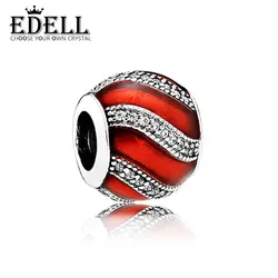 EDELL 100% 925 пробы серебро 1:1 Аутентичные 791991EN07 красный украшение браслет оригинальный Для женщин ювелирные изделия