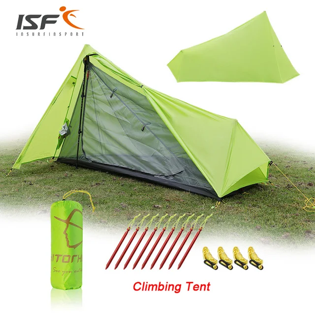 Best Offers ISF Oudoor Ultralight Single Layer 15D Nylon Camping Tent Waterproof Shelter Sunshade Camping Equipment Travel Tent