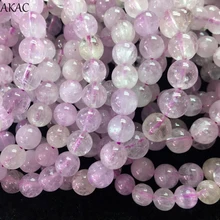 Подлинный Браслет из кунцита бусины 7-7,5 мм 8-8,5 мм A+++ kunzite браслет свободные бусины полудрагоценные камни оптом