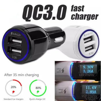 

Quick Charge 3.0 Stand Dual USB QC3.0 Car Charger 3.1A Phone Charger for iPhone For Samsung Galaxy S6 HTC M9 Nexus 6 LG G4