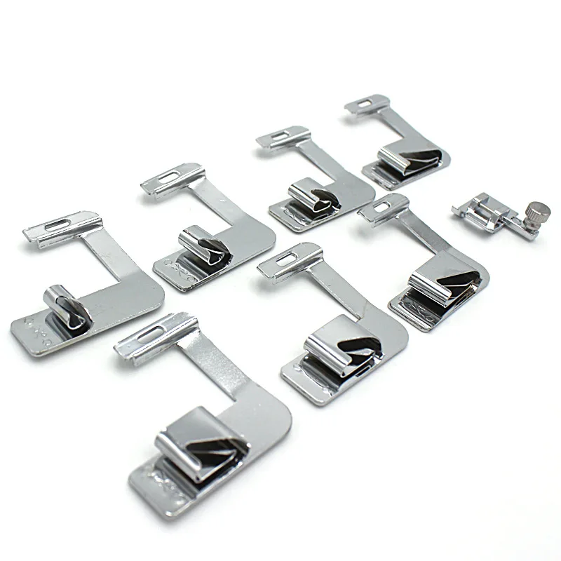 

SHGO-Rolled Hemmer Presser Foot For Brother Singer Janome Sewing Machine 7Pcs In 1 Set