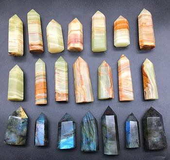 

21pcs natural quartz crystal labrador tower home decor chakra 540-620g