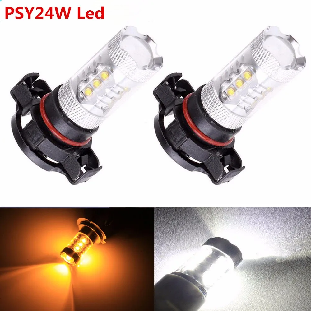 2Pcs NEW 80W PSY24W HIGH POWER XBD CREE CHIPS LED AMBER INDICATOR BULBS For BMW OTHER