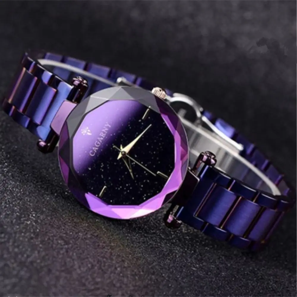 Cagarny Luxury Brand Starry Sky Women TOP Watch Quartz Wristwatch Ladies Crystal Wristatch Purple Montre Femme Relogio Feminino Cagarny Luxury Brand Starry Sky Women TOP Watch Quartz Wristwatch Ladies Crystal Wristatch Purple Montre Femme Relogio Feminino