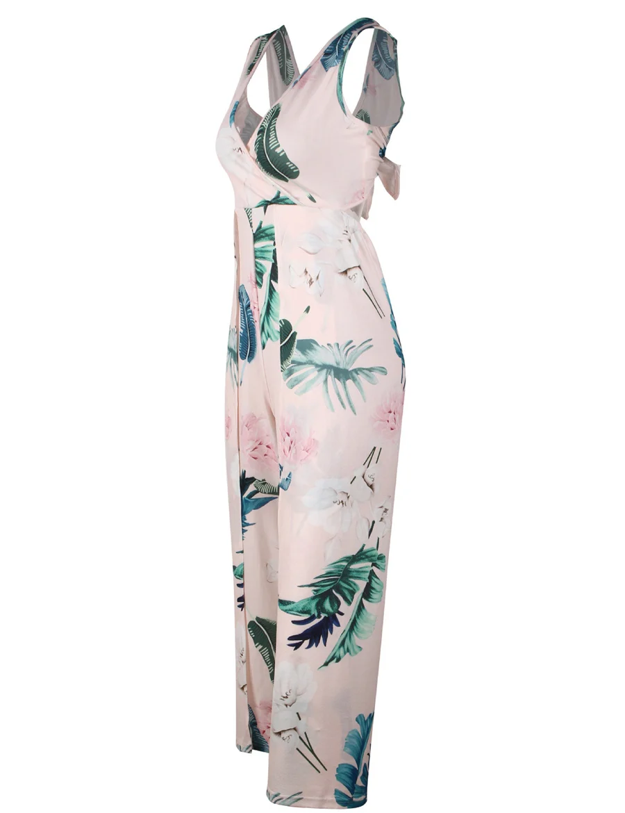 Gladiolus Hot Summer Jumpsuit Women 2019 V Neck Floral Print Split Long Pants Beach Sexy Jumpsuits 2019 Rompers Womens Jumpsuit (48)