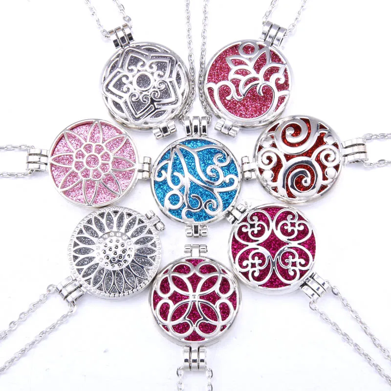 

Aroma Open Antique Vintage Photo Locket Pendant Perfume Essential Oil Aromatherapy Diffuser Necklace Locket Necklaces With Pad
