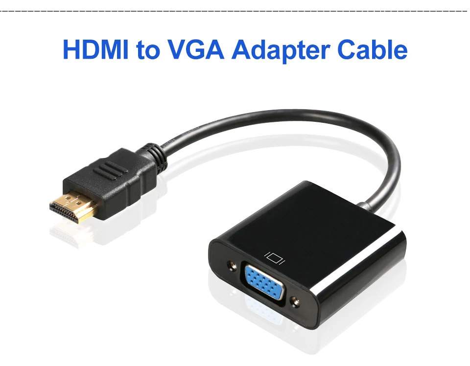 VERI Male to Female 1.4 Version HDMI to VGA Converter HD Adapter Cable for PC Laptop Tablet Support 1080P HDTV TV Video Card (1)