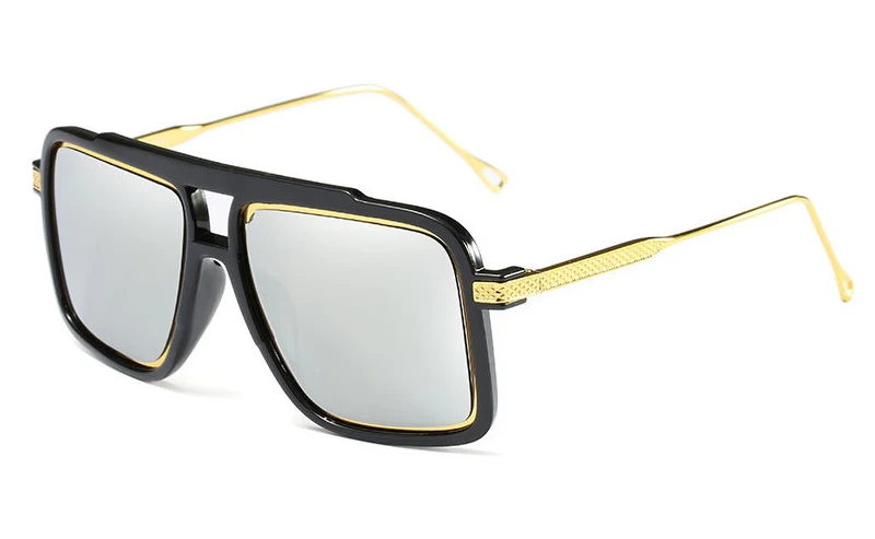 Emosnia негабаритных Квадратные Солнцезащитные очки Для мужчин модные градиентные линзы matteblack солнцезащитные очки Для женщин ретро Винтаж классический UV400 унисекс - Цвет линз: C3 Black Silver