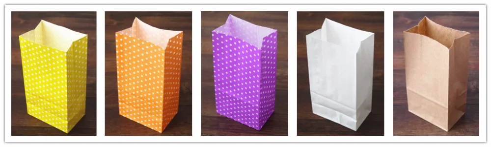 8 шт оптом в горошек бумажный пакет стоящий вверх красочные конфеты пакеты 18x9x6 см пользу Открытый Топ подарочная упаковка бумажный лакомство подарочный пакет