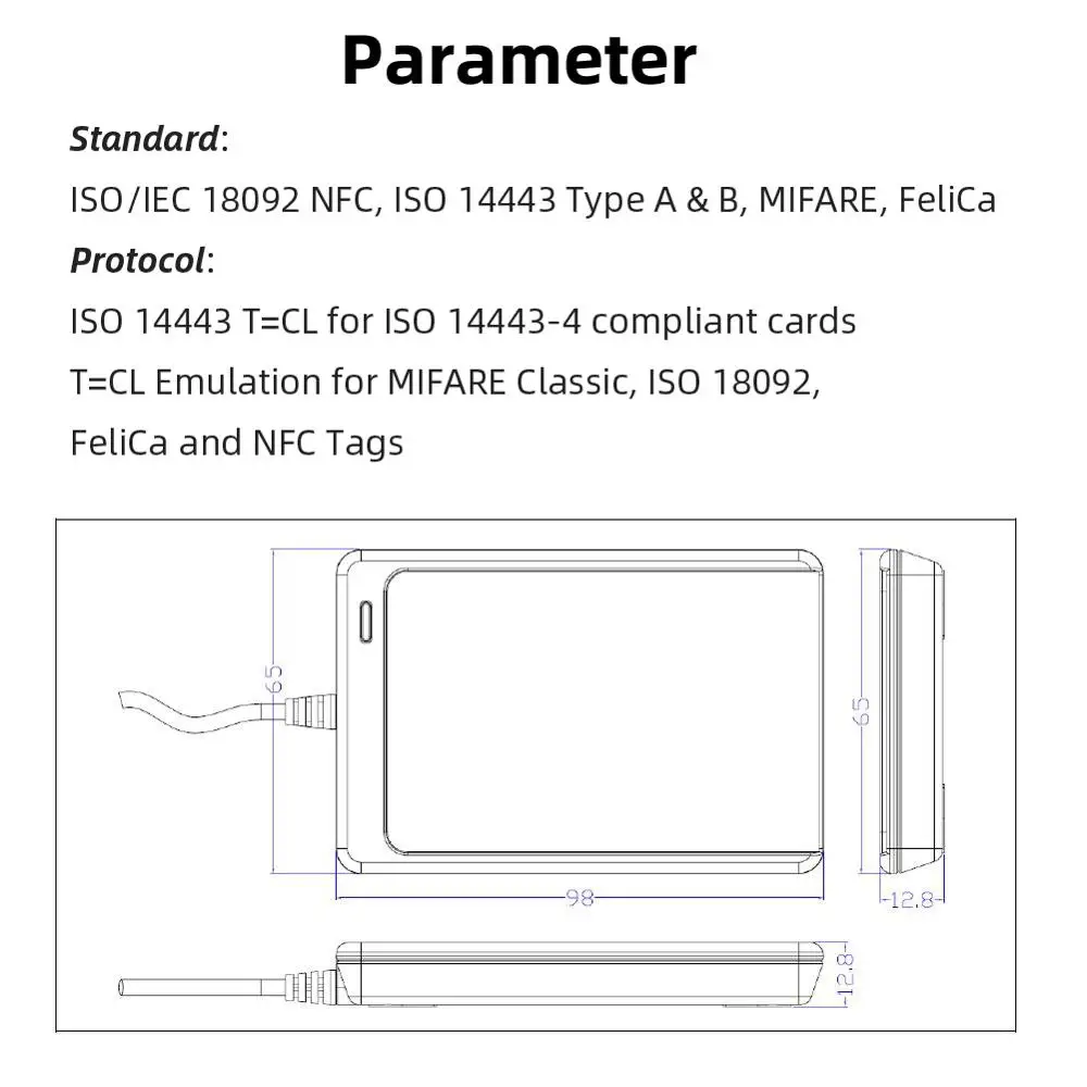  NFC ACR122U RFID lector de tarjetas inteligentes copiadora grabable clon software USB S50 1356 mhz 