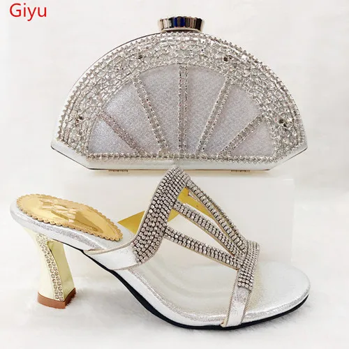 doershow Italian Matching gold Shoe and Bag Set African Shoes and Matching Bags Italian top selling Nigerian Paty!HKN1-1