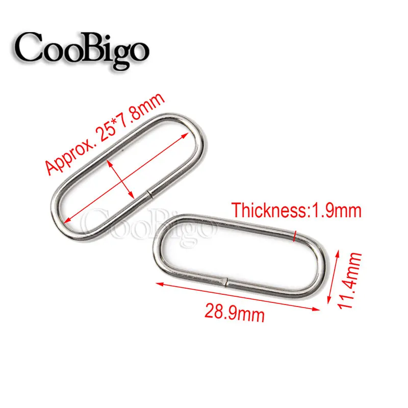 20 шт Упаковка " 1-1/4" 1-1/" 2" внутренний диаметр. Металлическая петля овальные кольца Lether не сварное уплотнительное кольцо ди кольцо для кошелька Рюкзак Сумка ремень