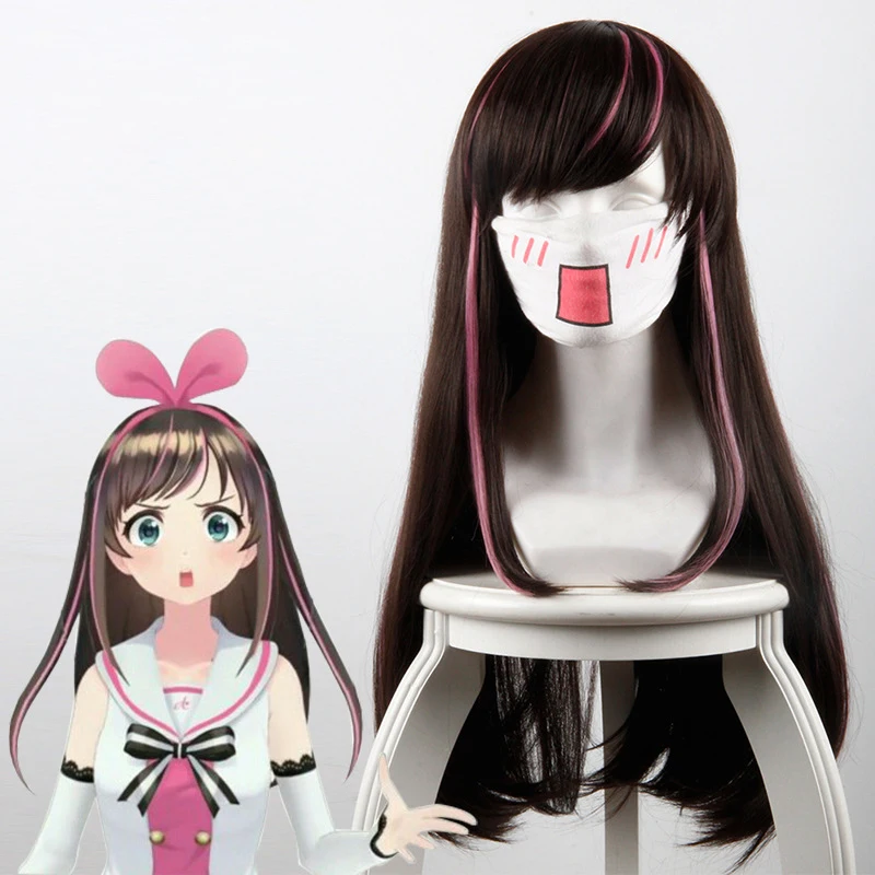 Kizuna AI косплей парик для женщин 60c длинный прямой высокое качество термостойкие