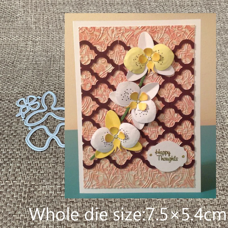 

New Design Craft Metal Cutting Die cut dies 3pcs Orchid flower decoration scrapbooking Album Paper Card Craft Embossing die cuts